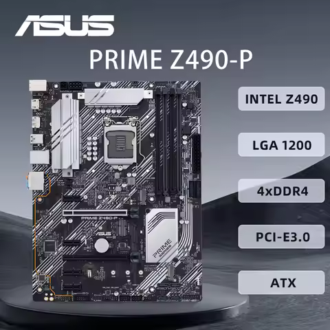 ASUS PRIME Z490-P Motherboard LGA1200 Support i9-10900K i7-10700 i5 10400 i3-10300 CPU 4xDDR4 4400MH