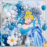 Disney Princess Cinderella Blue Number Balloon Set Birthday Weeding Party Decoration Baby Shower