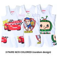 White Terno for Boy Baby & Kids Sando and Short Set Damit Pang-bata Pambahay Comfy Kids Wear
