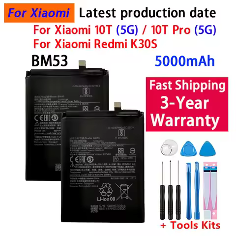 BM53 Battery For Xiaomi 10T / 10T Pro Redmi K30S 10TPro Mi 10T Mi10T 5000mAh Phone Battery Batteries