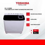 Toshiba VH-J120MM 11KG Semi Auto Washing Machine / Twin Tub Washer / Washer / Mesin Basuh / 洗衣机
