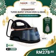 [TempGuard ZeroBurn Technology] MMX SteamXpert 9007G: 2400W 6-Bar 300g Turbo Burst Anti-Bakar Steam 