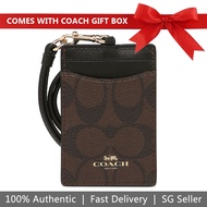 Coach Lanyard In Gift Box Lanyard In Gift Box Signature Pvc Lanyard Id Brown / Black # 63274D1