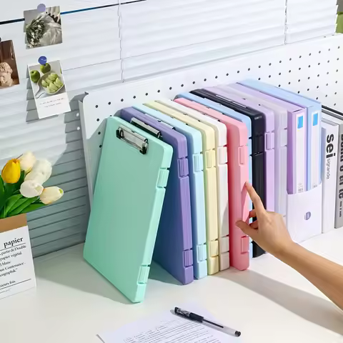 1pc A4 writing board file box, 2-in-1 A4 document and photo multifunctional storage box, portable or