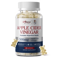 Alliwise ACV Gummies 500mg with B9 B12 Beetroot Pomegranate 60 Capsules Gut & Metabolism Supplement