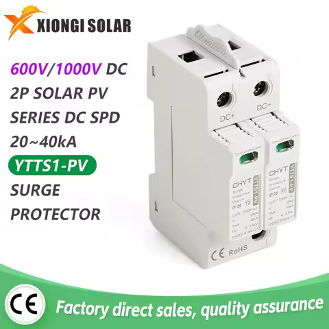XIONGISOLAR YTTS1-PV 2P Solar PV Low Voltage Din Rail DC 600V 1000V 20KA-40KA Surge Arrester Lightni