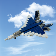 DIY Small Particles Building Blocks 5th Generation Russian Su-57 Fighter Jet Model