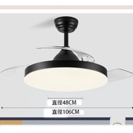 隱形風扇燈頂吊電風扇吊燈（吊頂-黑色42寸-變光遙控【變頻款】）