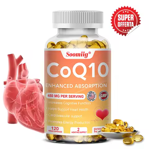 120pcs Q10 Coenzyme 450mg Capsules Cardiovascular and Heart Health Energy Vitamins Beauty and Health