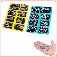 16 Pieces IQ Test Mind Game Toys Brain Teaser Metal Wire Puzzles Trick Toy Metal IQ Puzzle for Kids 