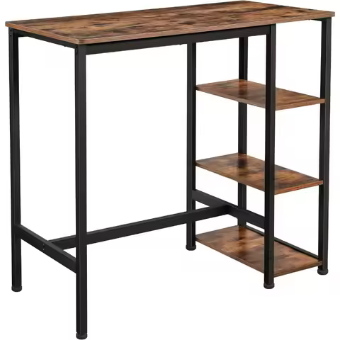 Bar Table with Sturdy Metal Frame, Easy Assembly, Industrial Design, 23.6 x 42.9 x 39.4 inches, Rust
