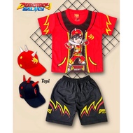 MERAH The Newest BOBOIBOY GALAXY Red Color Lightning Fire Ages 1-10 Years