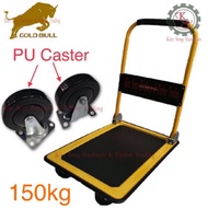 Heavy Duty Golden Bull 150kg Steel Foldable Platform Hand Truck Trolley PUCaster