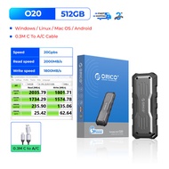 ORICO Mecha USB3.2 Gen2แบบพกพา SSD 2000เมกะไบต์/วินาที512GB 1TB 2TB 2TB-In-1สายเคเบิลข้อมูล2-In-1กัน