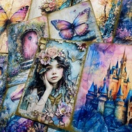 Retro junk journal Magic Fairy Art junk journal Material Paper Base Collage Decoration Background