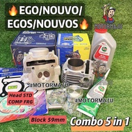 Combo (5 in 1) EGO / EGOS / NOUVO / NOUVOS RACING Block 59mm Head FRG STD Complete Valve seal Gasket