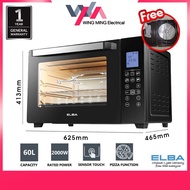 ELBA 60L Digital Electric Oven EEO-J6091D(BK) - 6 Heating Selections 8 Preset programs Black (60L / 