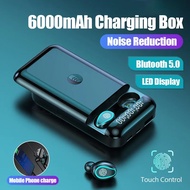 【Clearance Markdowns】 Wireless Sports Waterproof Earphones Tws 6000mah Charge Case Hd Stereo Bluetooth Headphones Earbuds Headset With Dual Microphone