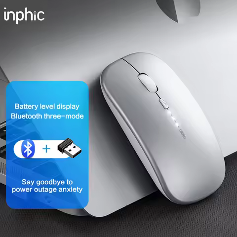 INPHIC M1PRO Wireless Mouse, Rechargeable Silent Mouse, Bluetooth Three-mode Wireless Mouse, Power D