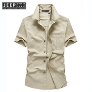 Jeep Spirit 1941 estd Casual Fashion Cotton Short sleeved Shirt for Men Home Daily Fashion Top for M