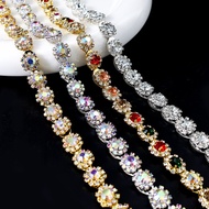 Diy diy Chain Claw Chain Sunflower Hand-Sewn Diamond Golden Diamond Chain Clothing Accessories Fancy