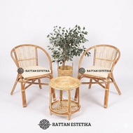 Minimalist Rattan Patio Chair 1 Set | Rattan Guest Chair | Rattan Cafe Chair | Rattan Balcony Chair 