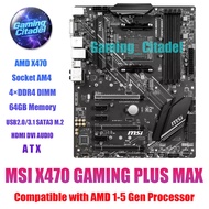 Used MSI X470 GAMING PLUS MAX DDR4 ATX Motherboard Compatible with AM4 1-5 Gen Processors Tested