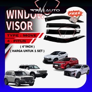 JETOUR (4 PCS) Air Press DASHING Window Tingkap kereta Door Visor Mugen Move Small Tingkap Kereta VT