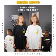 KoshionApparel Drew Pacman - Oversize Fit Unisex T-Shirt From BKK, full Printed Drew Smile Logo, Top