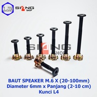 M6 Claw Speaker Bolts 2 to 10cm long