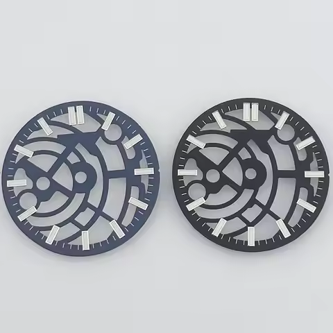 28.5mm Watch dial NH70 Hollow skeleton dial Black blue green white dial green luminous suitable for 