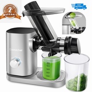 AMZCHEF Slow Juicer Vegetables and Fruit Professional Juicer with Quiet Motor Reverse Function Juice Jug Cleaning Jug