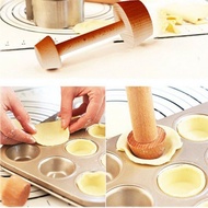 [48H Shipping] Wooden Egg Tart Base Mold Baking Tool Wooden Pastry Pusher Egg tart mold tool O2MV