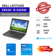 Dell Latitude E6530 Laptop | Intel Core i5-3320M | 4GB RAM | 120GB SSD | 15.6" | Windows 10 Pro