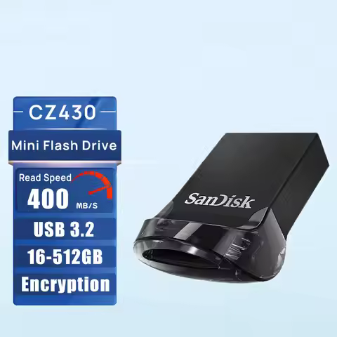SanDisk CZ430 USB3.2 Mini Flash Drive Pendrive Speed up to 400MB 128GB 64GB 32GB Pen Drive Memory St