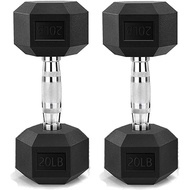 20lb Prospec Hex Rubber Dumbbell (Pair 2PCS)