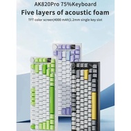 AJAZZ AK820/AK820Pro Mechanical Keyboard TFT Screen Multifunctional Knob Gaming Keyboard Wired/2.4GH
