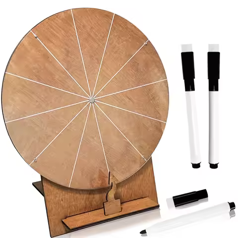 Wedding Challenge Spinning Wheel, Wooden Prize Tabletop Spinner Erasable Raffle Spinning Wheel for W