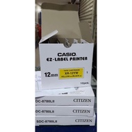 Casio Ez - Label Printer Black Ink Yellow Xr-12Yw1/Label Casio 12mm