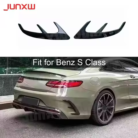 Carbon Fiber FRP Rear Bumper Fins Splitters Trims for Benz S Class W217 C217 S63 S65 AMG Coupe 2014-
