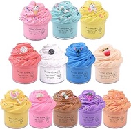 12 Pack Butter Slime Kit, with Unicorn, Cake, Coffe, Blue Stitch, Ice Cream, Fruit Scented Slime, Super Soft and Non-Sticky, Birthday Gifts, Stress Relief, Party Favors for Girls Boys Kids