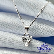 Unisilver 925 Sterling Heart CZ Stone Pendant Necklace (NPS47)