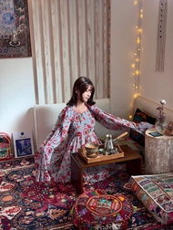 印度手作丨傳統洋裝-夕花薄霧