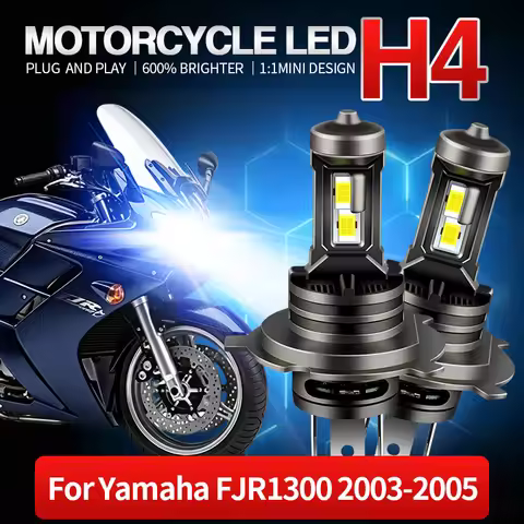 1PC High quality 35W H4 HB2 9003 Motorcycle light 6500K LED Bright White Headlight For Yamaha FJR130