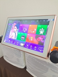 即買即用！99% 新，2TB 國際版音王點歌機2026 歌曲系統, Inandon 5合1音王白色 機身玫瑰金邊卡拉OK全套包喇叭(原裝保護貼，喇叭有包裝仍末拆，跟盒，送4支全新無線咪），送一年會員！