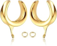 2PCS Stainless Steel Saddle Ear Tunnel Plugs Piercing Ring DIY Ear Gauges Stretchers Expander Fashio