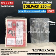 isi 100 STANDING POUCH BOILPACK 250ml KPACK PLASTIK VACUM VAKUM MAKANAN KEMASAN TAHAN PANAS BISA DIR