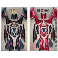 Coverset Tanam Cover Set Batman Merah Hitam Purba (HLD Racing) Honda RSX150 RS-X150 RSX 150 Rsx150 R