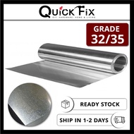 QuickFix Grade #35 Grade Zink Atap Galvanized Iron Metal Zinc Plain Sheet Coil 3FT X 8FT X 0.15mm Th