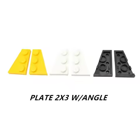 80PCS LEFT & RIGHT PLATE 2X3 W/ANGLE Compatible 43722 43723 Round & Angles Self-Locking Bricks Build
